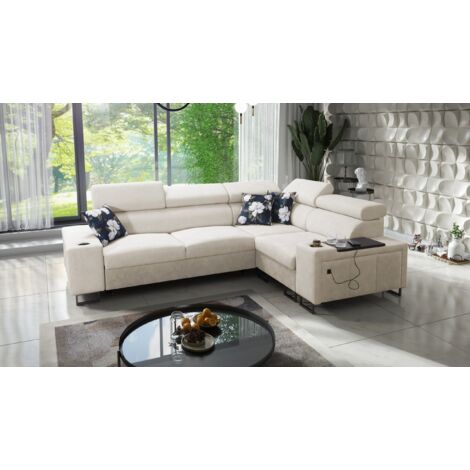 Luxuriöses Ecksofa mit Schlaffunktion MELODY II, für jede Einrichtung Tauro/Freya Beige Rechts
