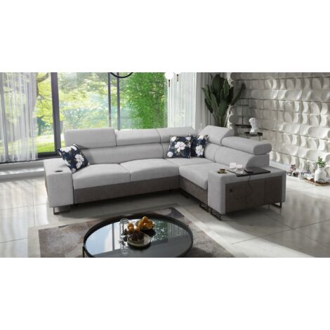 Luxuriöses Ecksofa mit Schlaffunktion MELODY II, für jede Einrichtung Tauro/Freya Graphit/Grau Recht