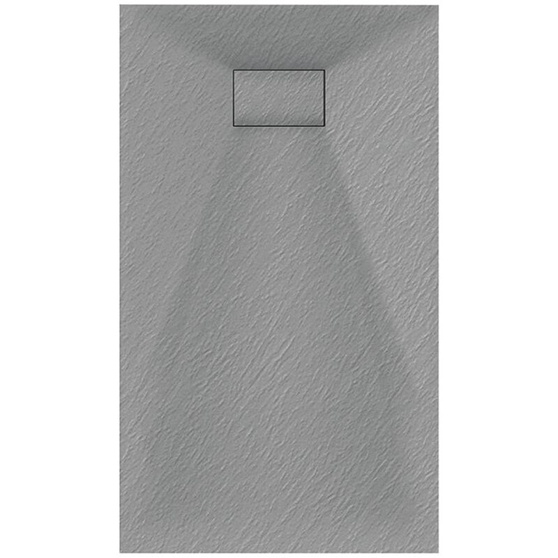 Gravity Bathrooms - Luxury 700 x 1000mm Low Profile Textured Shower Tray and Waste - Grey