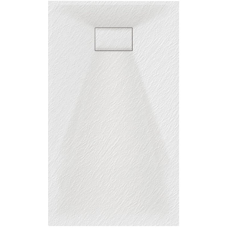 Gravity Bathrooms - Luxury 700 x 1000mm Low Profile Textured Shower Tray and Waste - White