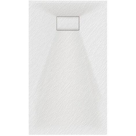Luxury 700 x 1700mm Low Profile Textured Shower Tray and Waste - White