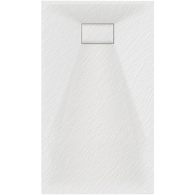 Luxury 800 x 1000mm Low Profile Textured Shower Tray and Waste - White