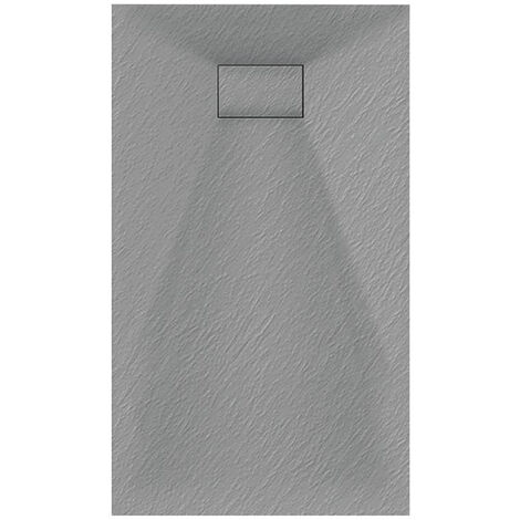 Luxury 800 x 1800mm Low Profile Textured Shower Tray and Waste - Grey