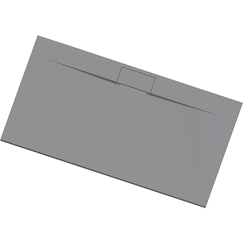 Luxury 900 x 2000mm Low Profile Textured Shower Tray and Waste - Grey