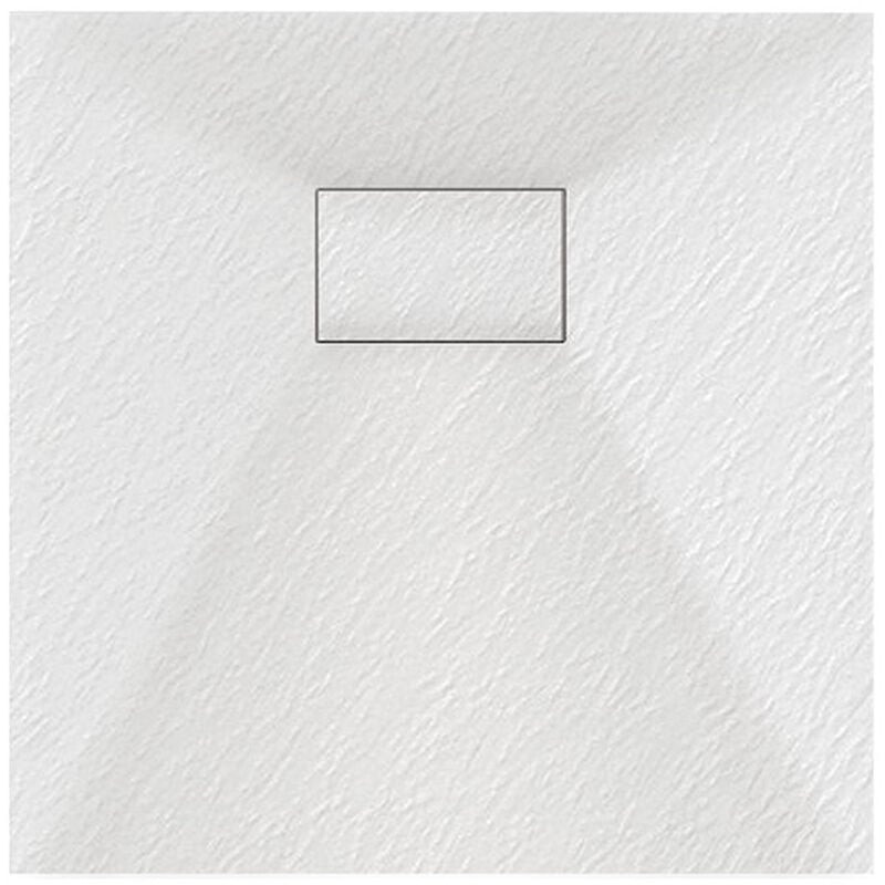 Luxury 900 x 900mm Low Profile Textured Shower Tray and Waste - Square White