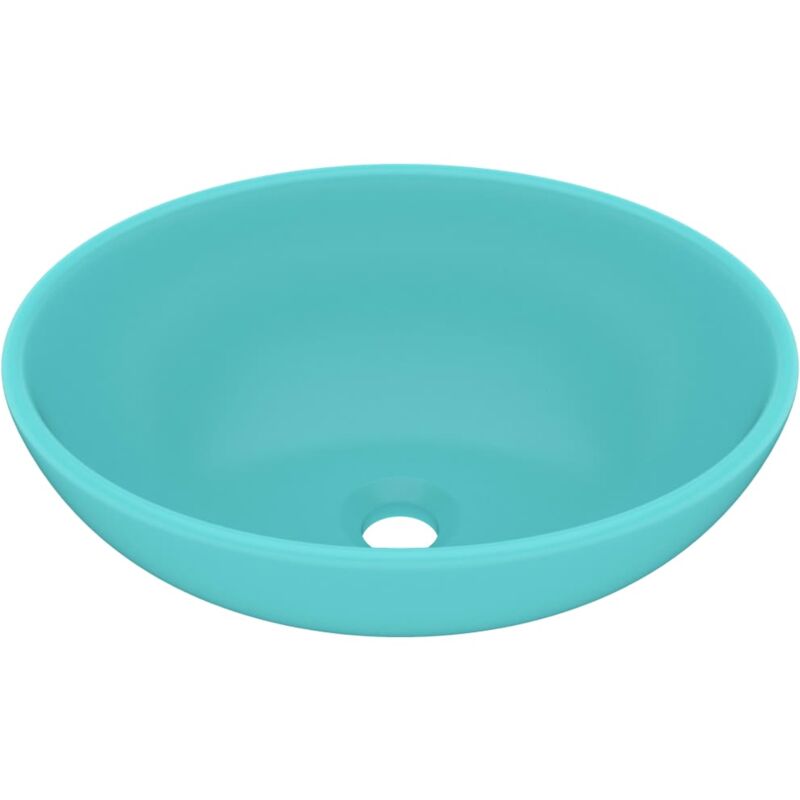Vidaxl - Luxury Basin Oval-shaped Matt Light Green 40x33 cm Ceramic - Green