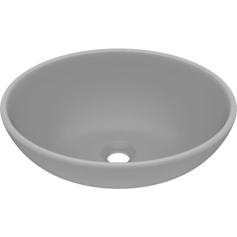 Vidaxl - Luxury Basin Oval-shaped Matt Light Grey 40x33 cm Ceramic - Grey