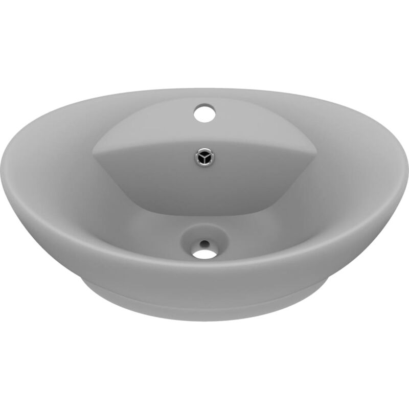 Vidaxl - Luxury Basin Overflow Oval Matt Light Grey 58.5x39 cm Ceramic - Grey