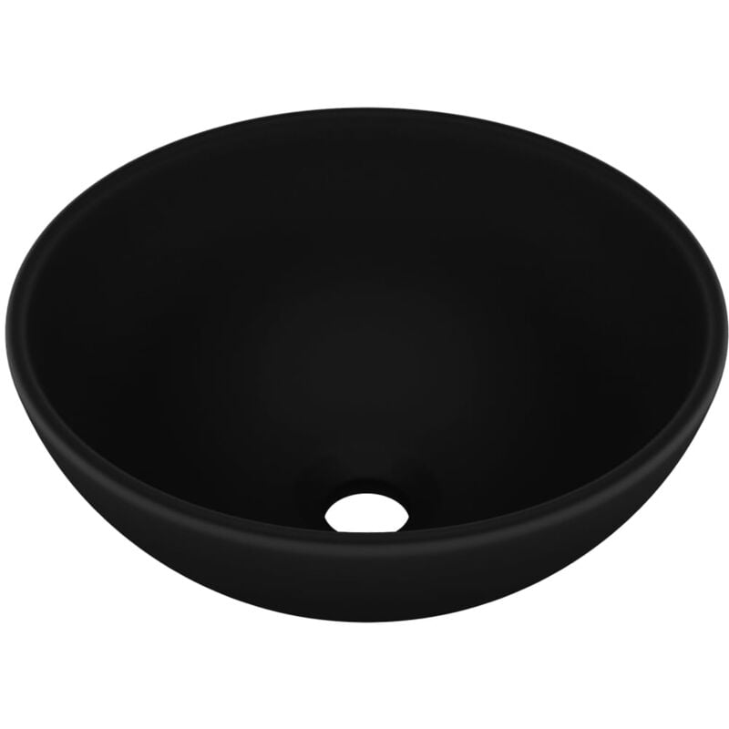 Vidaxl - Luxury Bathroom Basin Round Matt Black 32.5x14 cm Ceramic - Black