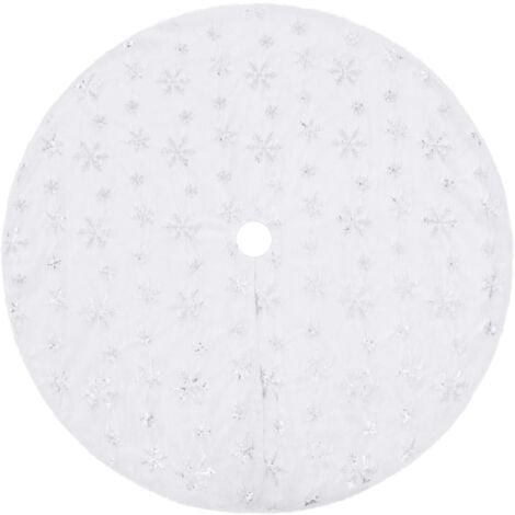 Luxury Christmas Tree Skirt White 90 cm Faux vidaXL