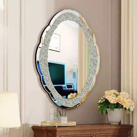 Luxury Crystal Crushed Diamond Wall Accent Mirror