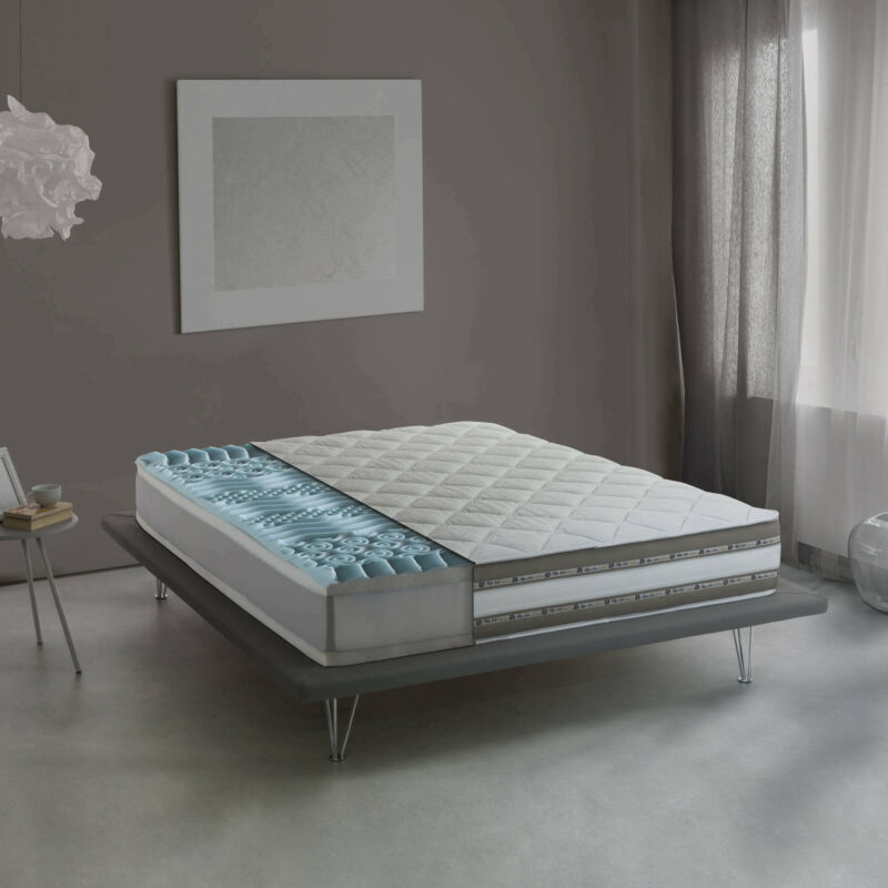 Single Luxury Matratze, Made in Italy, Herausnehmbare Matratze aus Memory Foam und Gel Waterfoam, Anti-Milben und Hypoallergen, cm 80x190 h27