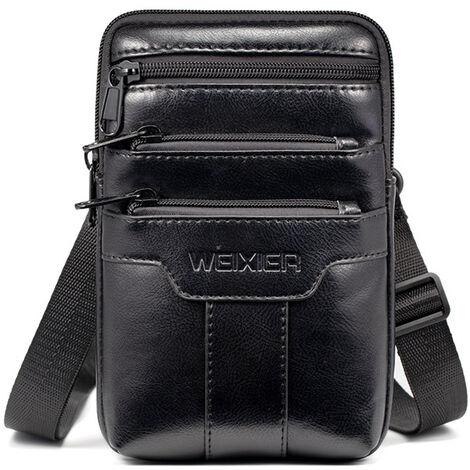 Luxury Man Messenger Bag PU Leather Small Vintage Crossbody Bags For Men Leather Bag Male Shoulder Bag Designer Phone Bag