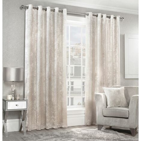 ALAN SYMONDS Blush Fully Lined Ready Made Eyelet Ring Top Curtains 90x72