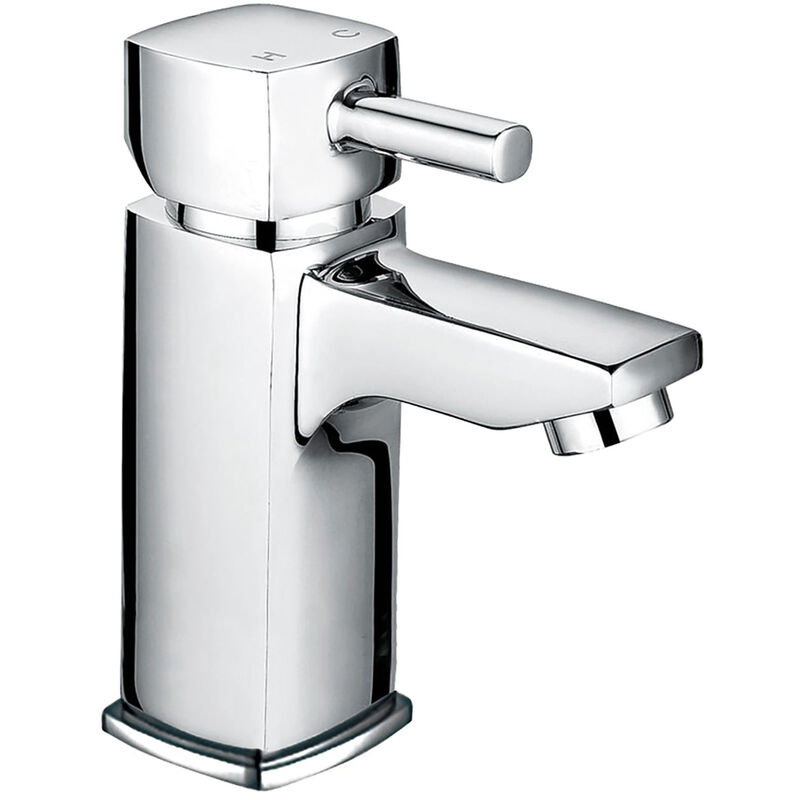 Luxury Modern Cube Standard Mono Basin Mixer - Chrome