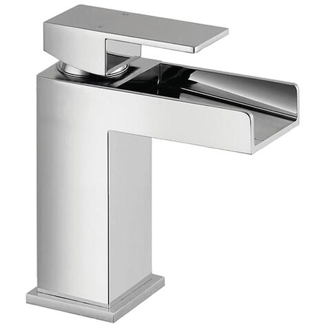 Luxury Modern Waterfall Standard Mono Basin Mixer - Chrome