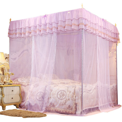 Luxury Princess Four Corner Post Bed Curtain Canopy Netting Mosquito Net Bedding (M)