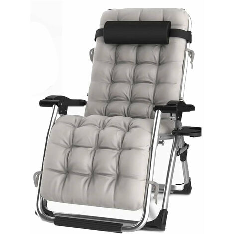 Luxury Recliner Extra Wide Gravity chairs with cup holder - Grey 2 Chairs