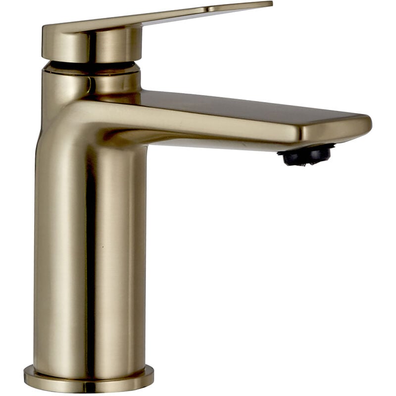 Luxury Sleek Modern Standard Mono Basin Mixer - Brushed Brass