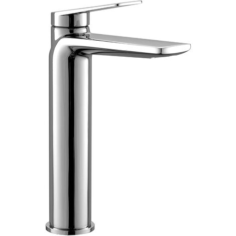 Luxury Sleek Modern Tall High Rise Mono Basin Mixer - Chrome