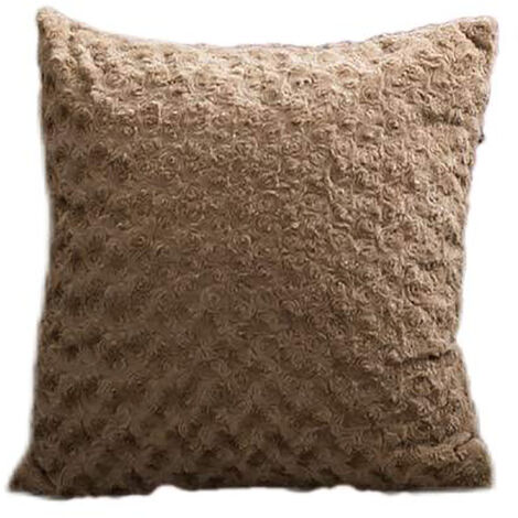 Soft Fluffy Sherpa Throw Pillow Decorative Cushion, Beige, 18 x 18 In, 2  Pack