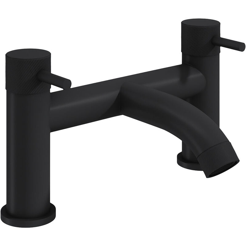 Luxury Solid Brass Round Lever Bath Filler Tap - Black