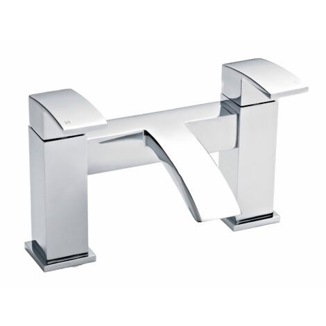 Luxury Square Deck Mounted Bath Filler Tap  Chrome
