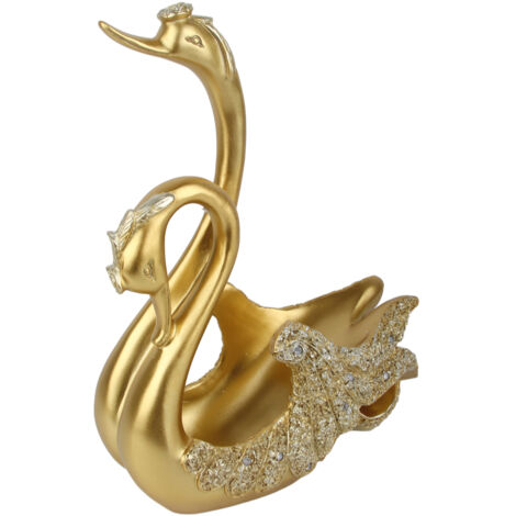 Luxury Swan Wine Rack Innovative Desktop Wine Cabinet Decorative Ornaments for Living Room Office Gold