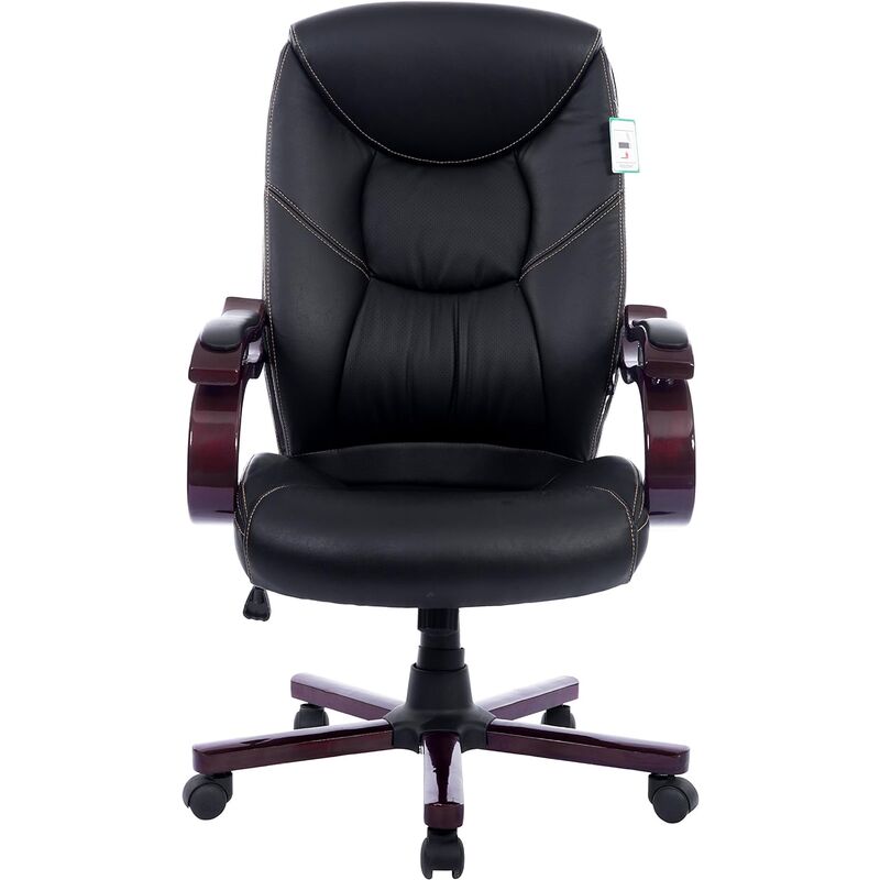 Luxury Wooden Frame Extra Padded Desk Computer Office Chair In Five Colours Black Me15black