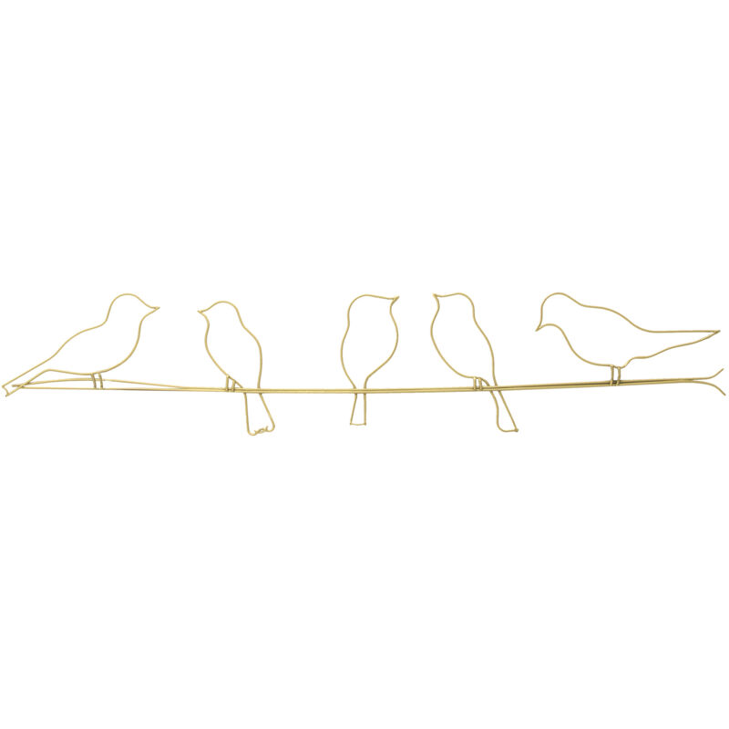 Art For The Home Luxus Metal Art Wanddeko Vogel Gold 60x12, 5cm