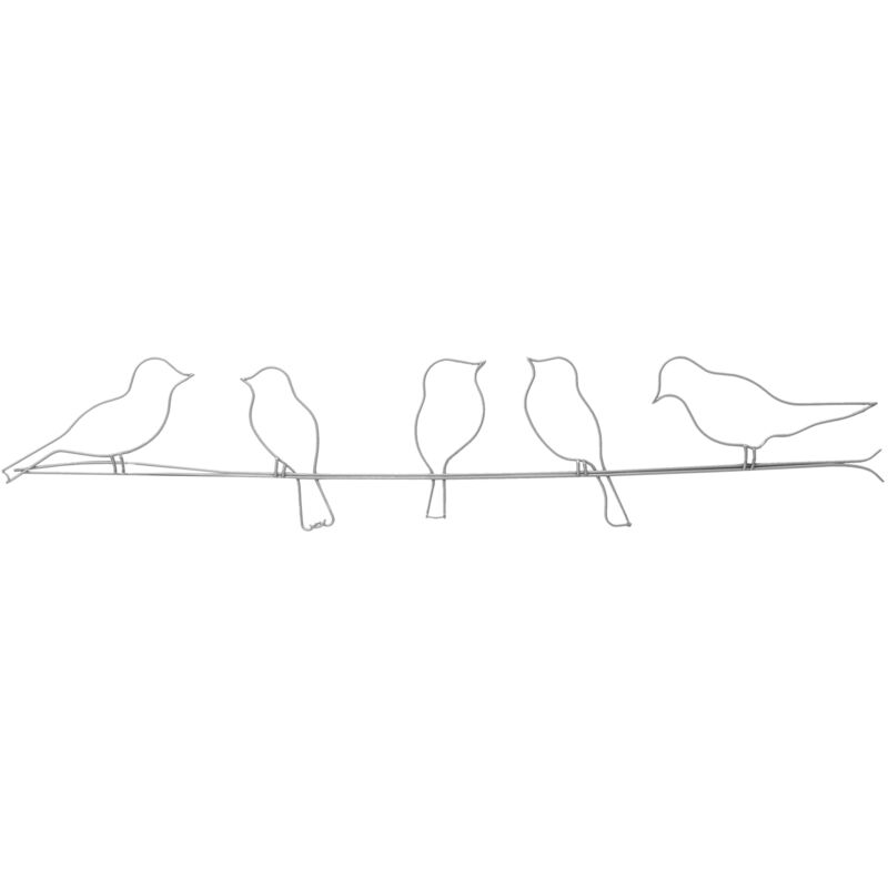 Art For The Home Luxus Metal Art Wanddeko Vogel Silber 60x12, 5cm