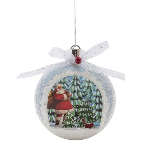 Luxus Weihnachtskugel Weihnachtsmann  12 x 5,1 x 12 cm