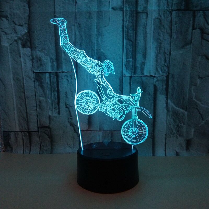 

Luz 3D, luz visual LED teledirigida tactil colorida, lampara de mesa pequena 3D