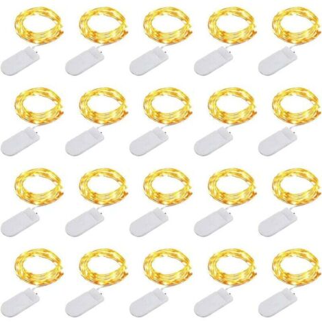 Luz blanca cálida de 1 m/10 con pila de botón, 20 luces LED tipo botón, ideal para decorar cajas de regalo y pasteles.