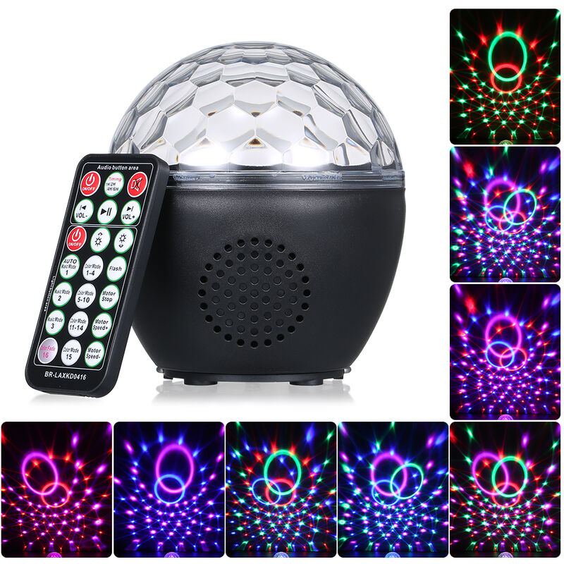 

Luz bola del disco de USB recargable con control remoto IR conexion de control BT altavoz de la musica de sonido activado luz para fiestas de