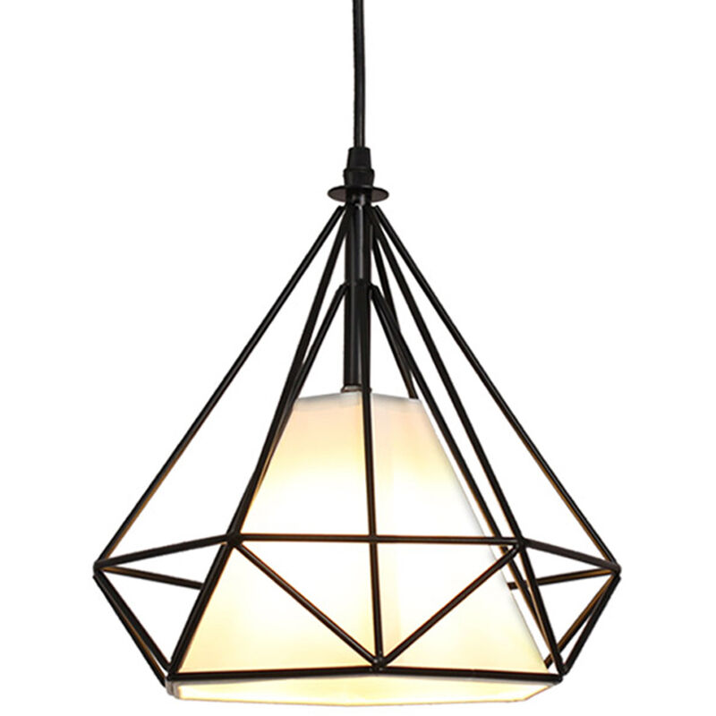 luz colgante hierro forjado moderno decoración diamantes jaula sala de estar dormitorio creativa lámpara colgante - Dorado