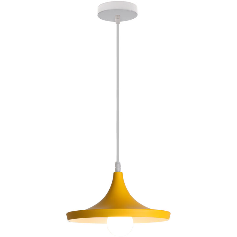 

Wottes - Luz colgante moderno creativo hierro forjado E27 lámpara colgante decorativo dormitorio sala de estar (amarillo) - Amarillo