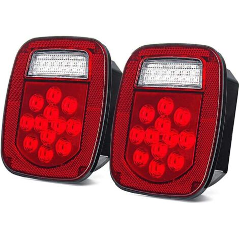Luz de advertencia de freno trasera LED para coche, luz de marcha atrás para camión/remolque/barco para Jeep, 2 piezas