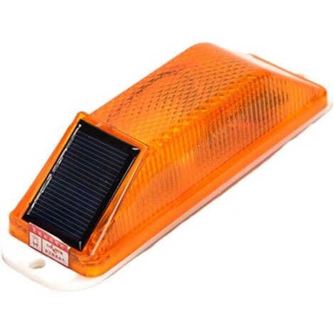 Luz de advertencia estroboscópica solar, lámpara LED de advertencia intermitente estroboscópica sensible, súper brillante, barricada, señales de tráfico de seguridad (amarillo)