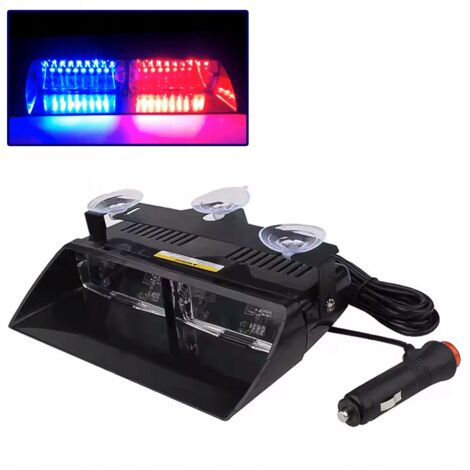 LUZ DE ADVERTENCIA LED DE INTERMITENCIA ROJA-AZUL DETRÁS DE LA VENTANA, INTERRUPTOR 18PROG