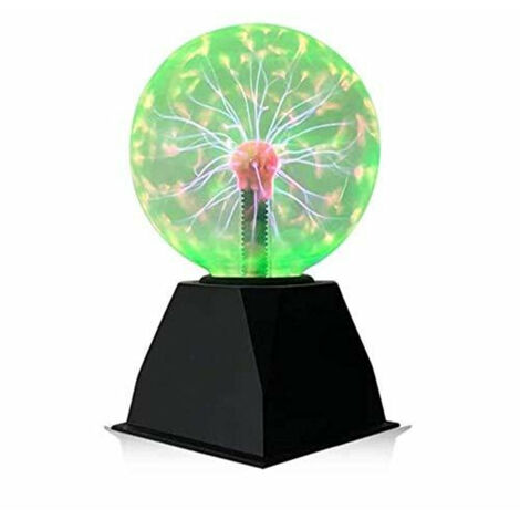 Luz de bola de plasma, Luz de sensor táctil 5 pulgadas, Bola de plasma de control por voz para decoración creativa y regalo novedoso, 220V Luz verde