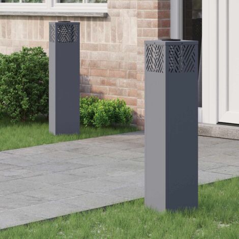 Luz de camino LED solar 2 pcs Antracita Acero laminado en frío