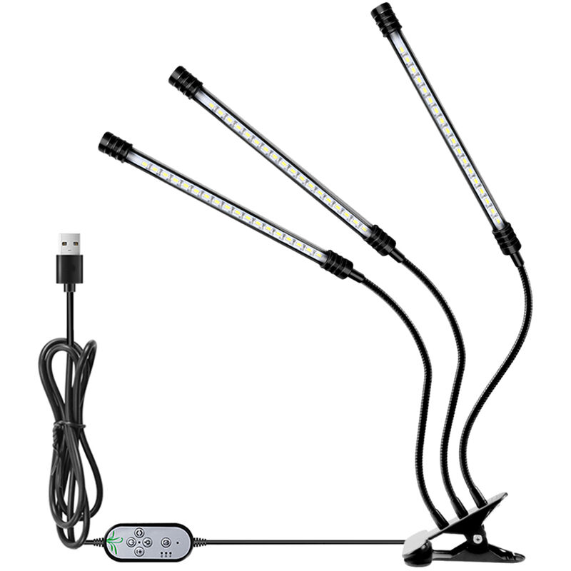 

Luz de crecimiento de plantas de tira larga LED, espectro completo USB,3 cabezas