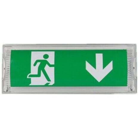 Luz de emergencia LED, con batería de respaldo hasta 3 horas, Clase de protección: IP 65, Señal de indicación de salida/emergencia, señal luminosa, Iluminada, INHHUB