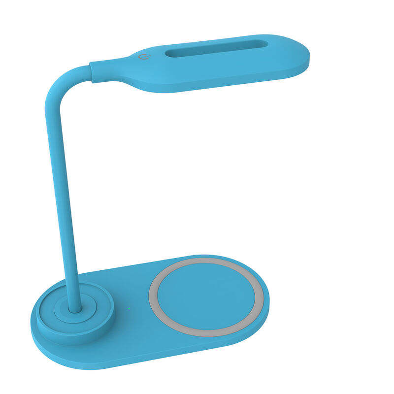 

Happyshopping - Luz de escritorio LED, lámpara de mesa, cargador inalámbrico,Azul