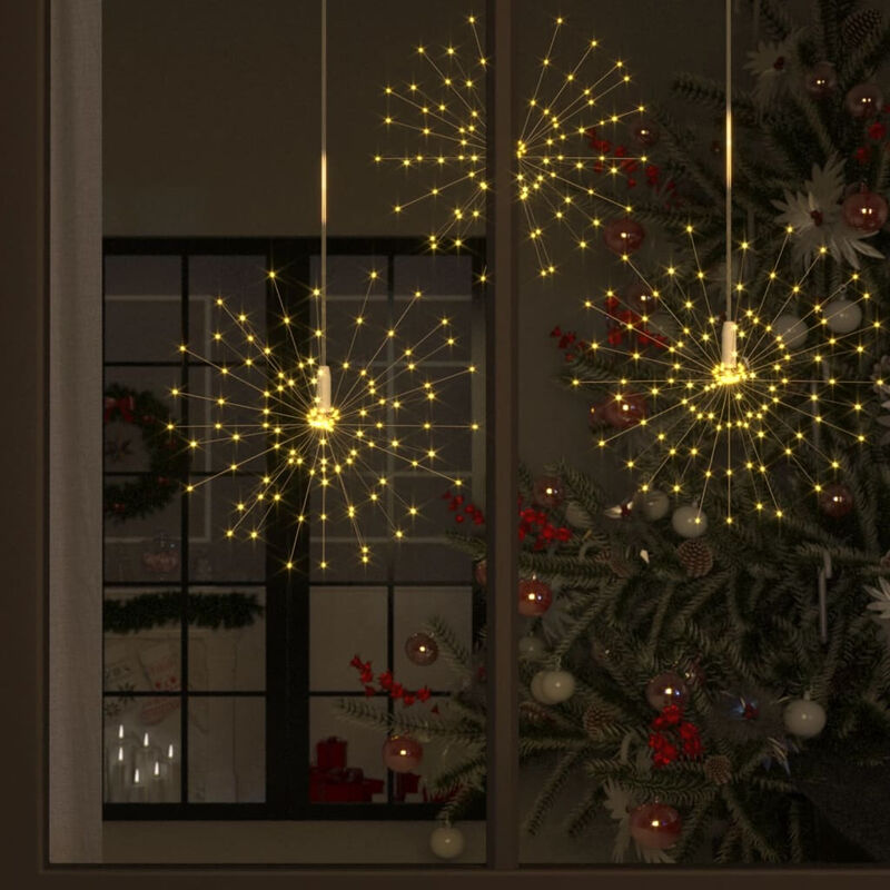 

Luz de fuegos artificiales navidenos 140 LED blanco calido 50cm