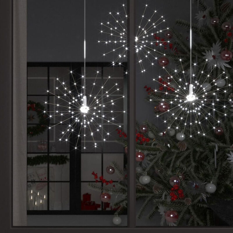 

Luz de fuegos artificiales navidenos 140 LED blanco frio 50cm