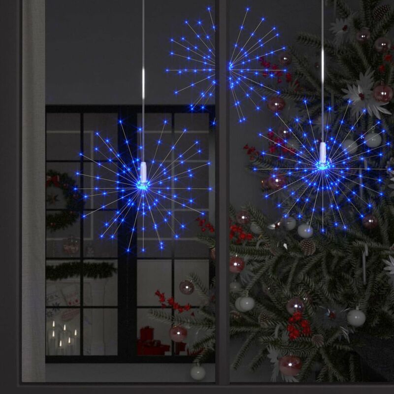 

Luz de fuegos artificiales navidenos exterior 140 LED azul 50cm