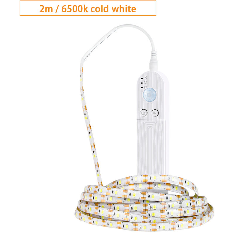 

Luz de induccion con barra de luz led impermeable 4 Fuente de alimentacion AAA (entrega sin bateria),Induccion tipo DC 2 metros 6500k blanco frio