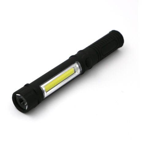 Luz de inspección LED de 3 W con clip e imán, linterna COB de 400 lúmenes para reparación de automóviles, garaje, pesca, emergencias. Luz roja intermitente, negra